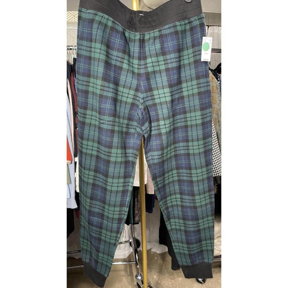 NWT LANDS END PAJAMAS WAFFLE KNIT JOGGER PJ PANTS PLAID S 6-8 MSRP $67.95